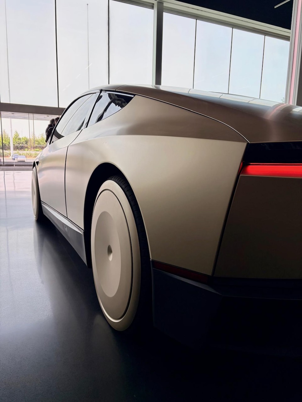 Tesla concept vehicle on display — Cybercab